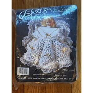 NOS SEALED Betts Needle Art Kit 730 Celestial Tree Topper Centerpiece Angel Doll
